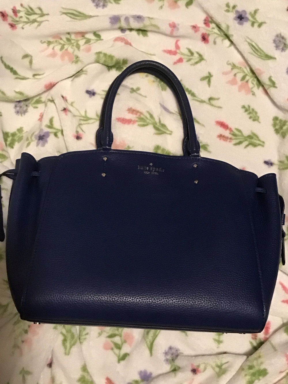 kate spade Navy Blue Pebbled Leather Satchel